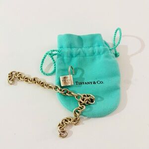 Tiffany & Co. Gold Chain bracelet lock 925 sterling silver